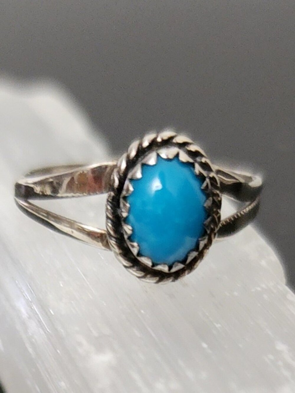 Vintage Sterling Turquoise Braided Silver Native American Handmade Ring Size 7